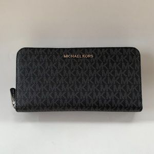 Michael Kors Jet Set Travel XL ZA Wallet MK Black/Silver